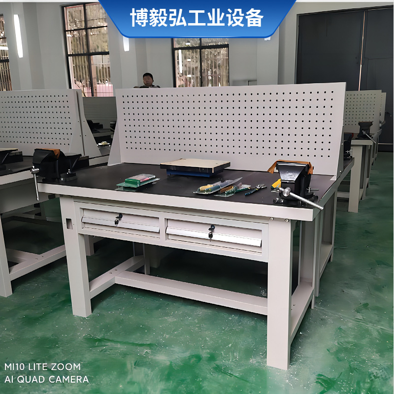 学院学校实训车间工厂培训工作台钳工桌实训台四工位不锈钢钳工台