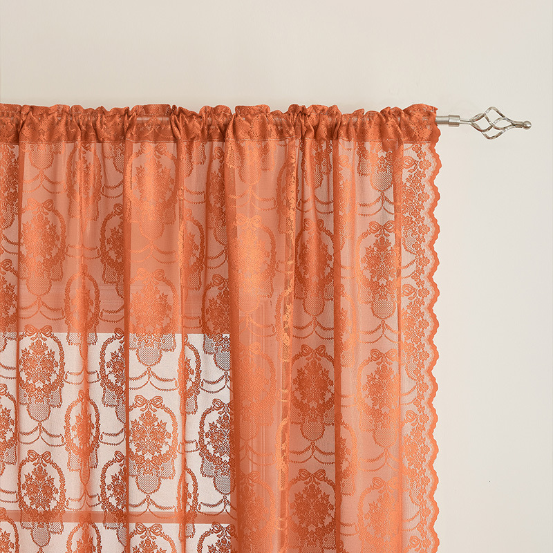 French Style Blackout Lace Curtains With Rod Pocket, Elegant_voghion.com