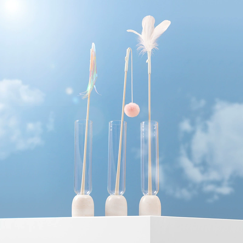 Жидкость для животных эластичная забавная кошка палочка костюм перо лента плюшевый мяч кошка игрушка Сменные зоотовары