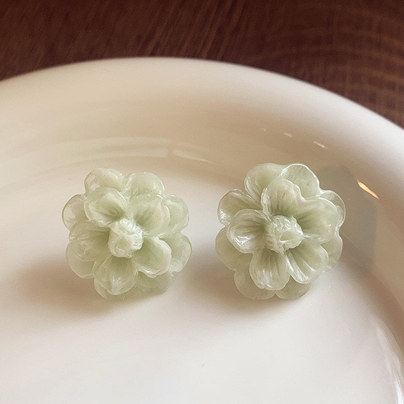 F8540 그린 플라워 귀걸이