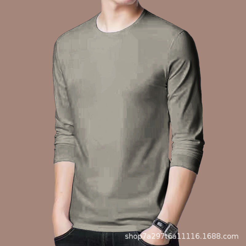 Spring and Autum Men's Long-Sleeved T-Shirts, Men's Pullover Sweatshirts, Bottoming Shirts, Handsome Inner Clothes for Young and Middle-Aged People, T-Shirts Spring and Autum Men's Long-Sleeved T-Shirts, Men's Pullover Sweatshirts, Bottoming Shirts, Handsome Inner Clothes for Young and Middle-Aged People, T-Shirts
