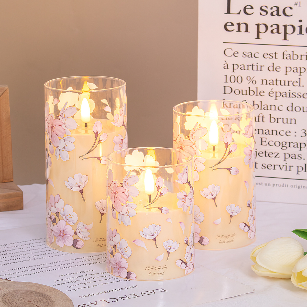 복숭아꽃 3종 세트(일반 모델)에는 배터리가 포함되어 있지 않습니다.