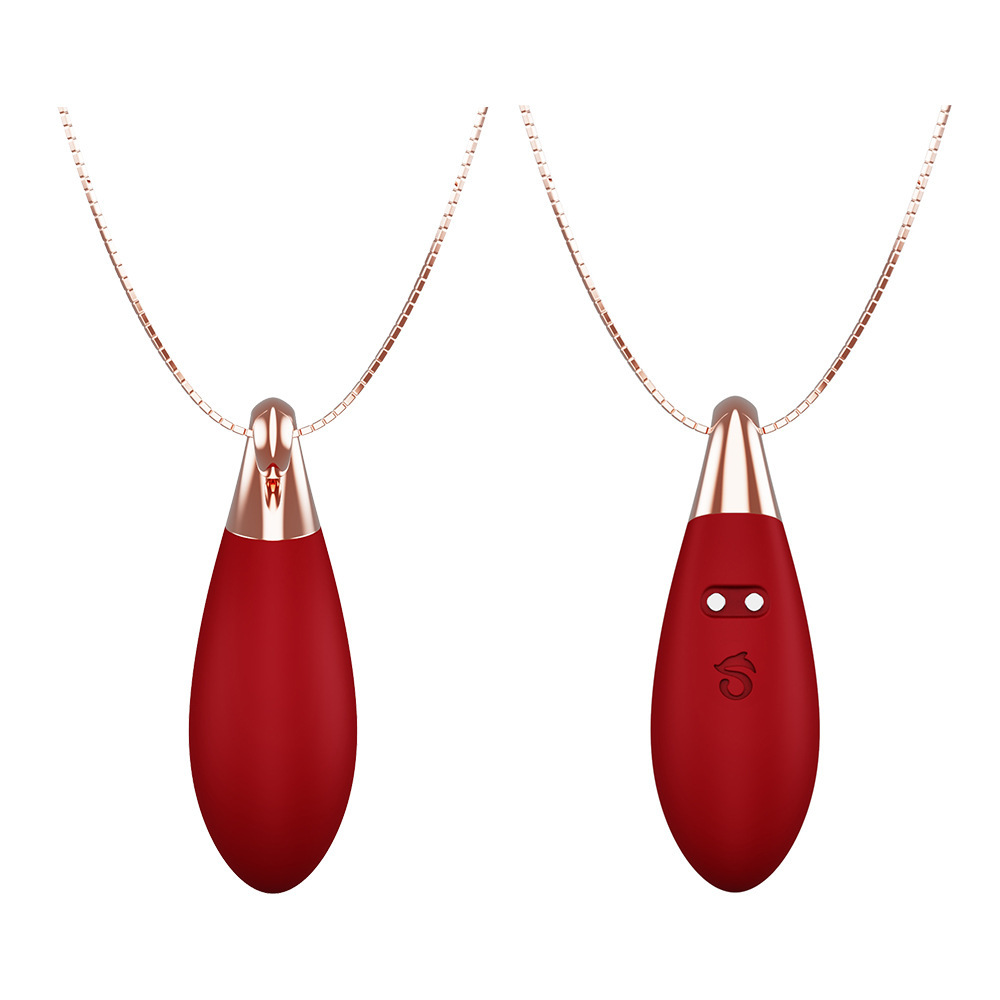 Rose Dolphin Vibrating Ring Necklace, Wearable Egg with Silicone Body and Quiet Motor — detail image 32