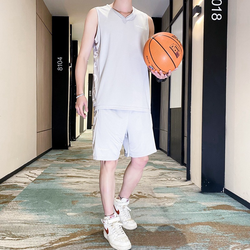 Traje de uniforme de baloncesto impresión de los hombres Verano de secado rápido deportes sueltos ins equipo de entrenamiento uniforme estudiante Jersey impresión