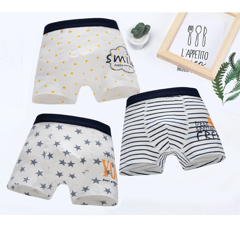 Boys' boxer briefs, pure cotton, medium and large children, boys, 7 years old, 12 years old, 10 years old, pure cotton student shorts, factory direct sales