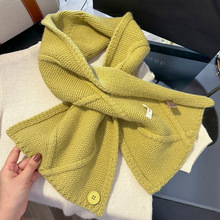 秋冬保暖毛线针织围巾新款时尚气质感保暖围巾女士百搭围巾