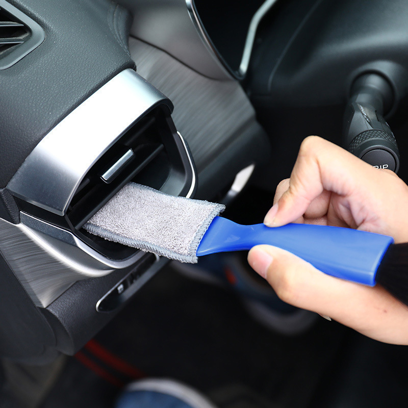 車のエアコン吹き出し口清掃ブラシ、内装隙間清掃ツール、両頭ダストブラシ、車用隙間清掃|undefined