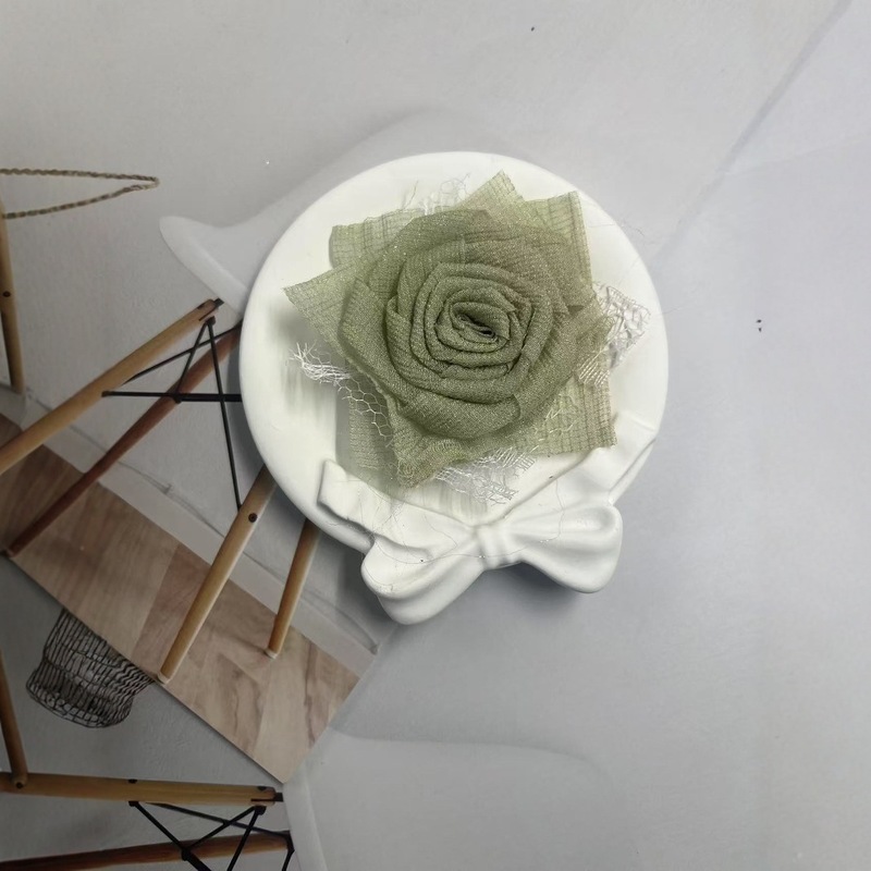 Caro同款烤边布艺花朵9cm立体烧边花朵diy发饰鞋帽胸花饰品配件|undefined