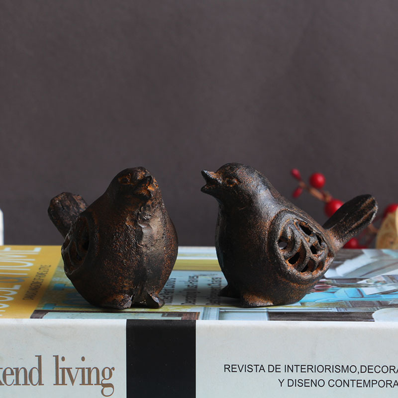 Cross-border Antique Handmade Cast Iron Hollow Birds Animal Ornaments Garden Courtyard Decoration Homestay Home Living Room Blessing