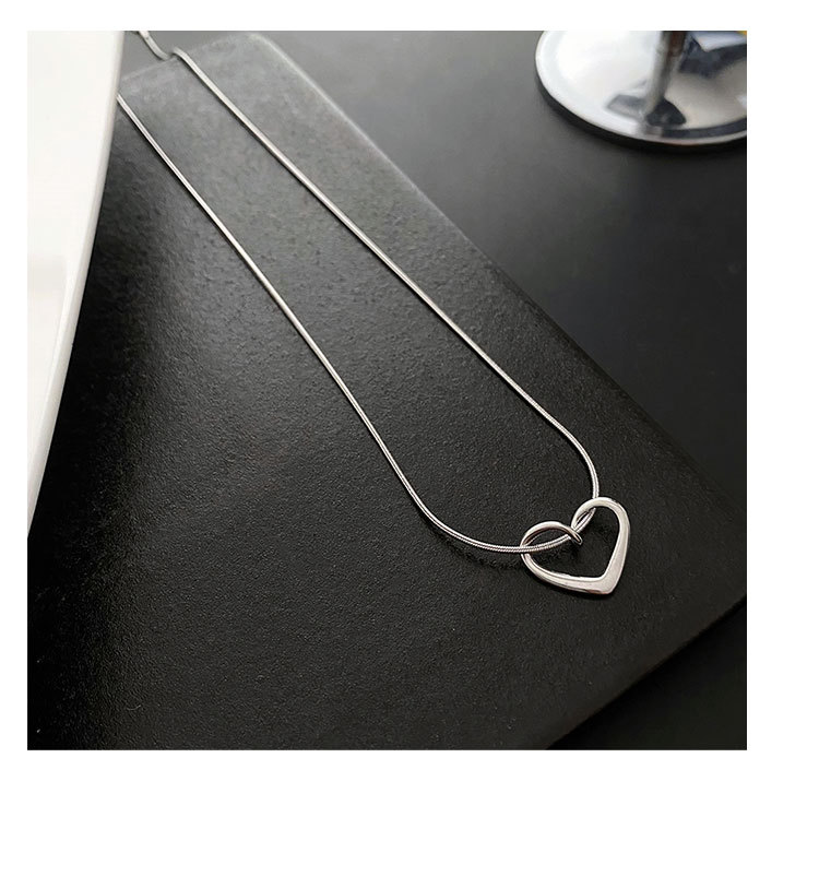 Mode Herzform Titan Stahl Halskette Mit Anhänger 1 Stück display picture 3