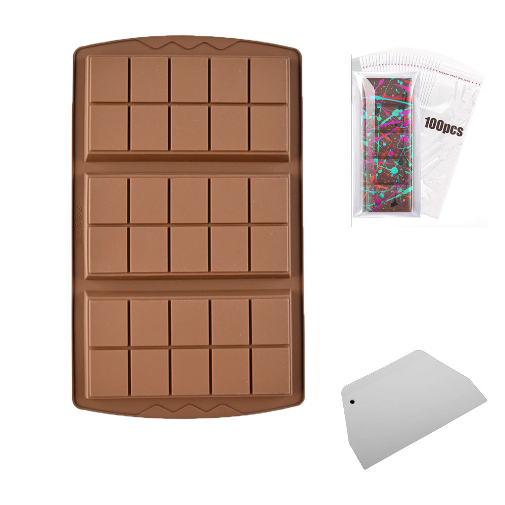 단일 초콜릿 몰드 + 가방 + 스크레이퍼