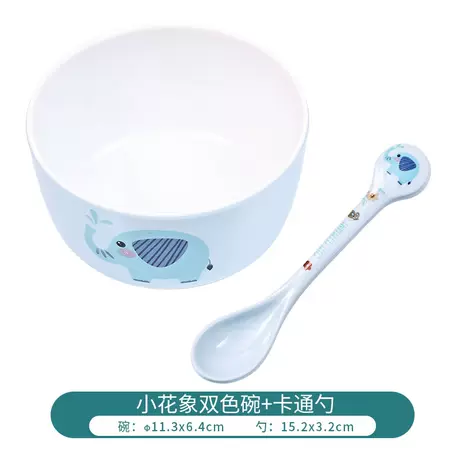Two-color bowl and spoon