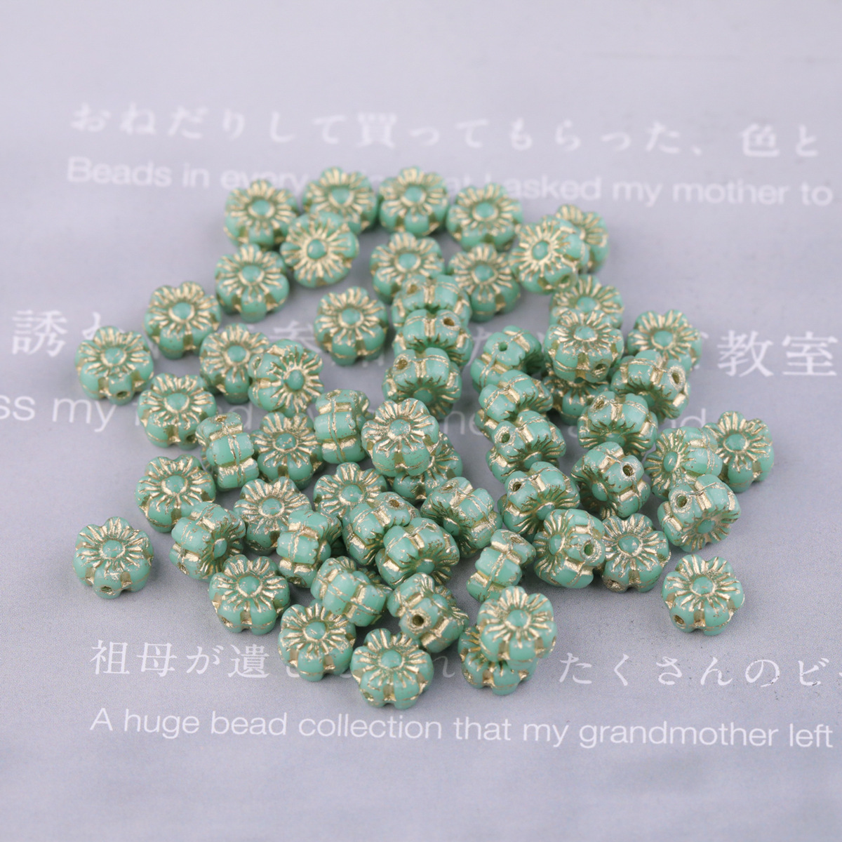 2025 nueva cuenta de vidrio checo preciosa flor hawaiana de vidrio 6mm aproximadamente 100 piezas accesorios de bricolaje