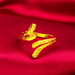 Fashionable Open Mouth Ring for Women, Wholesaler of Vietnamese Sand Gold Jewelry, Cross-border Women's Accessory Wholesale