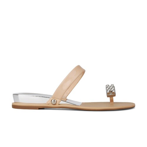 Instant delivery! Su Yining style pigeon egg second generation water diamond toe-thong flat sandals for women, outdoor wear