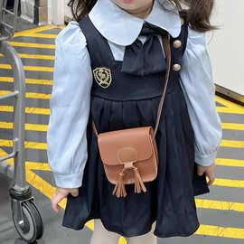 儿童包包女大童公主可爱新款流苏转格式单肩包小零钱包女斜挎包包