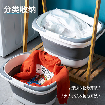 大號車用洗車水桶車載便攜式旅行戶外伸縮釣魚儲水桶可折疊刷車桶