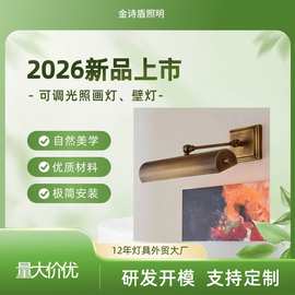 新款镜前灯复古壁灯客厅壁画灯  美式中山灯具壁灯摇臂画廊灯定制