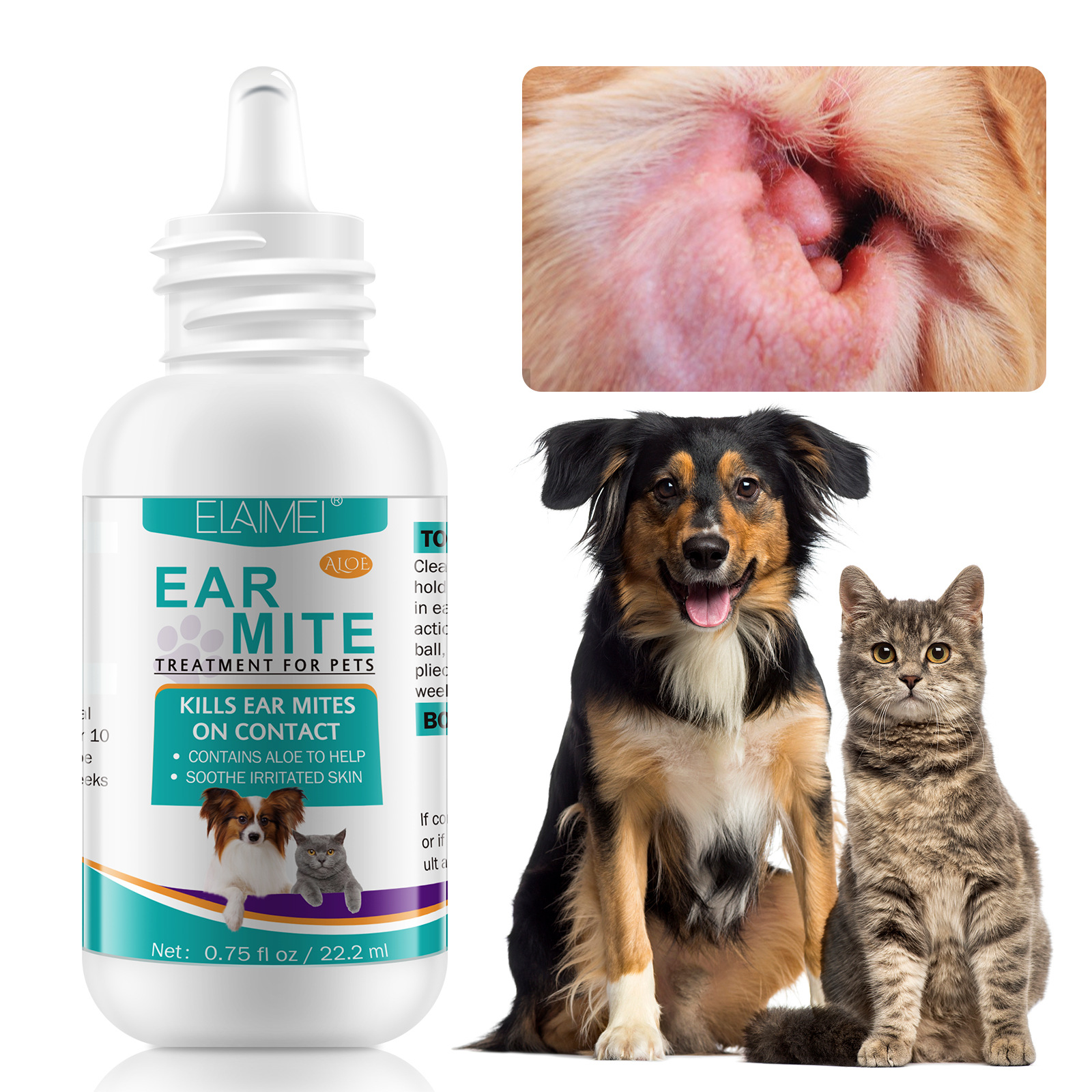 ELAIMEI宠物耳螨油EAR MITE TREATMENT FOR PETS-阿里巴巴