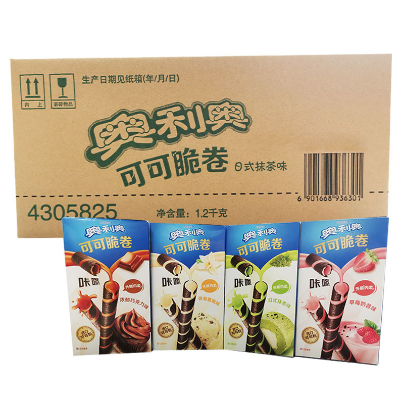 Mondelez Oreo Cocoa Roll Qiao Crisp Roll Whole Box Cocoa Crisp Chocolate Strawberry Vanilla Matcha Children's Snack Batch