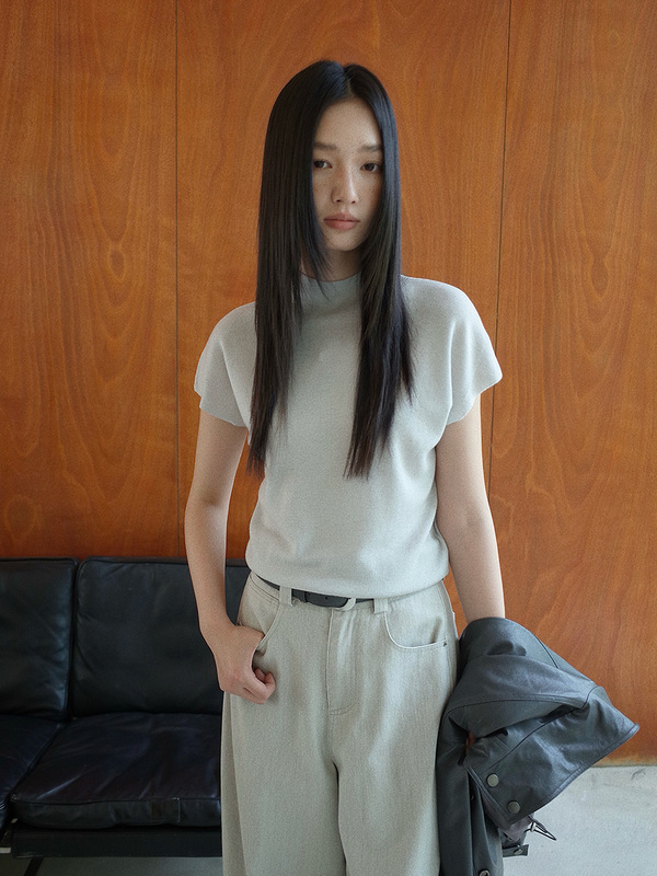 MMC DITION羊毛短袖针织衫女秋季2025新款显瘦高级感半高领打底衫|undefined