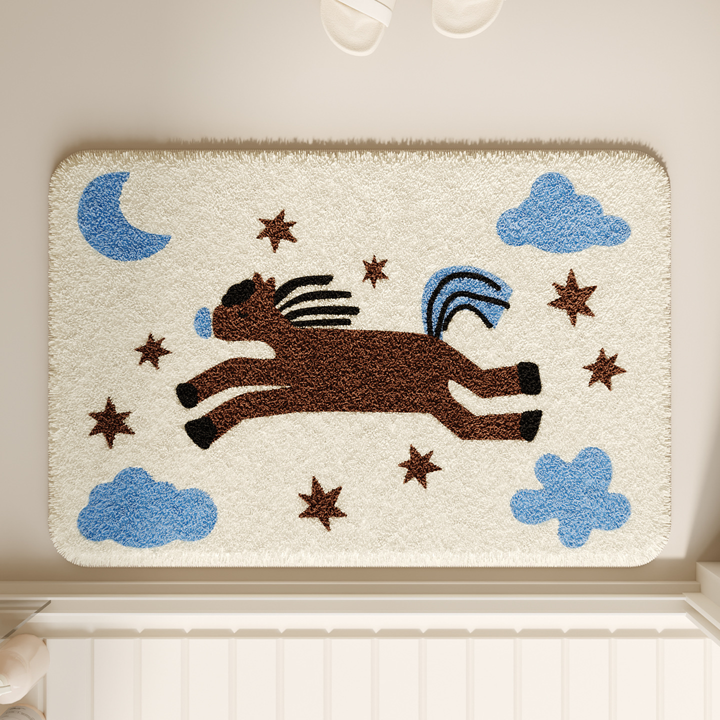 Toilet Absorbent Non-Slip Mat Cartoon Bathroom Floor Mat Bathroom Imitation Cashmere Carpet Home Bathroom Door Mat
