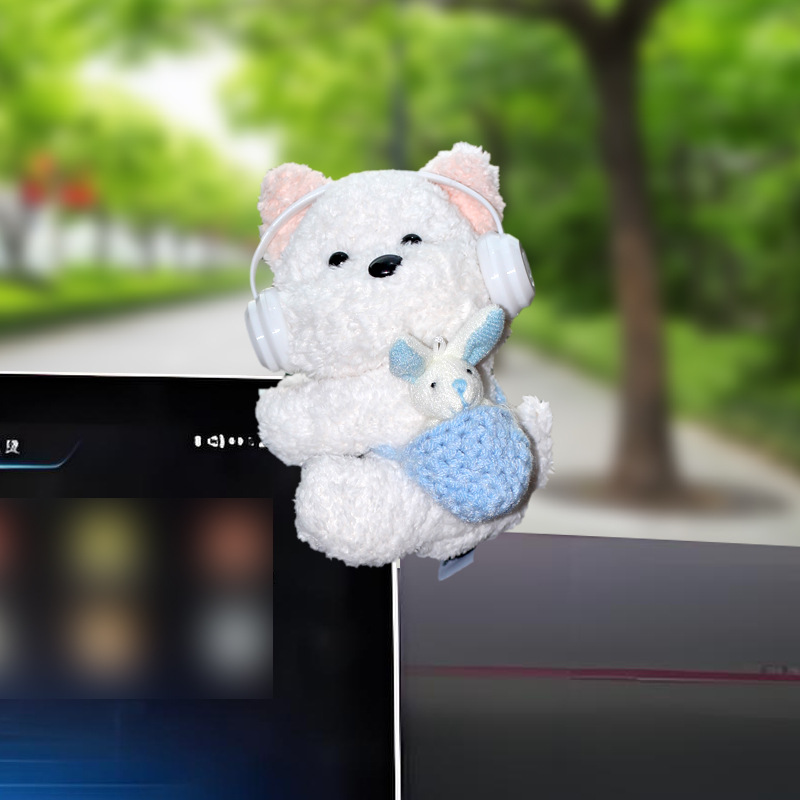 2025 nuevo automóvil con decoraciones de cocina montadas en la pantalla de la consola central de dibujos animados adorables decoraciones chicas