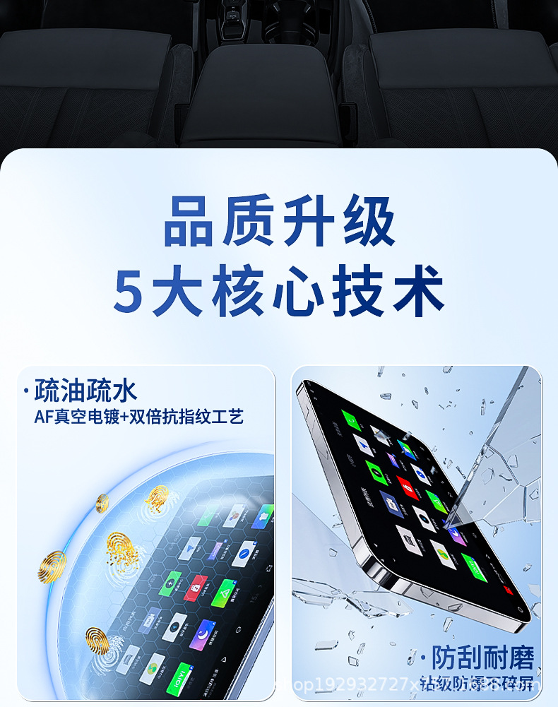 Suitable for 25 Audi A5L Central Control Screen Tempered Film Navigation Instrument Display Interior Passenger Protection Film