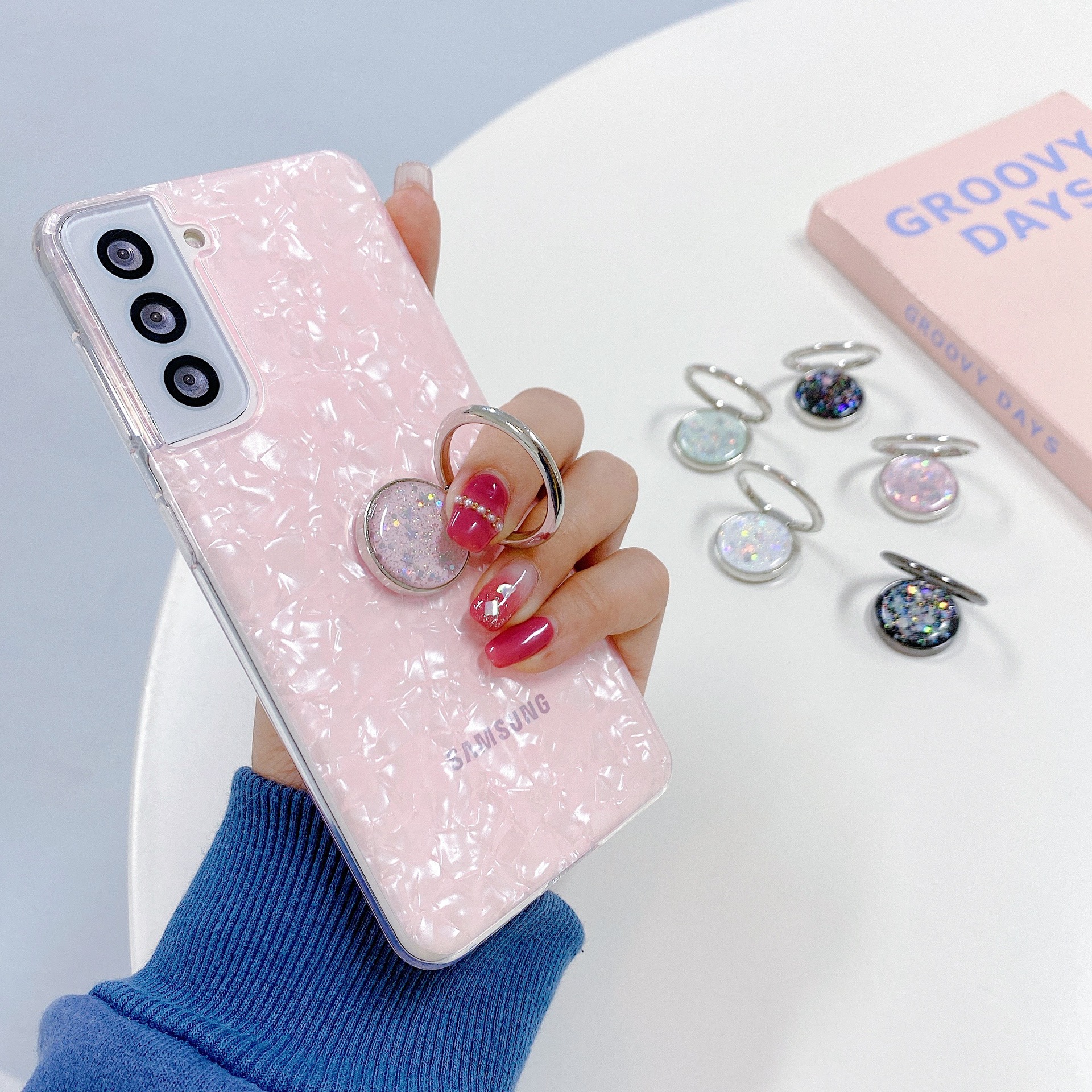 11g Weight Universal Applicable Brands Phone Ring Grips Classification Metal Material Colorful Pattern Shiny Style Colorful Metal Shiny Universal Phone Ring Grips 7