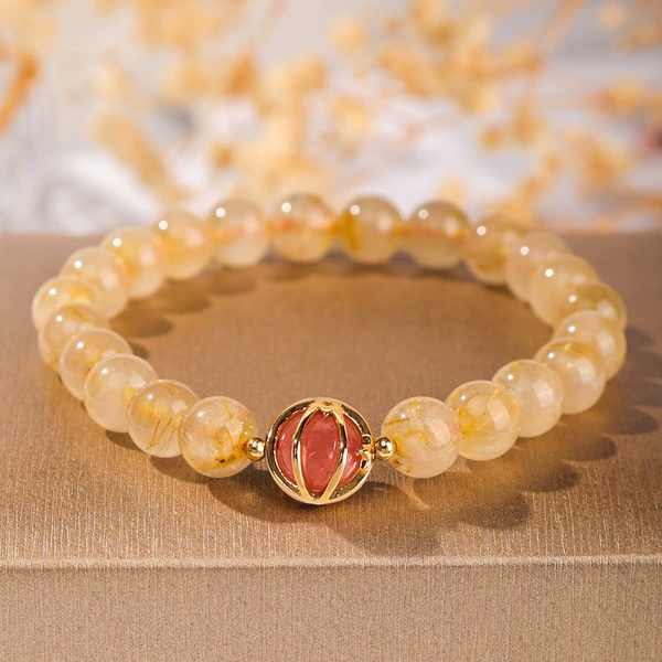 8mm Golden Blonde Crystal Transfer Beads (17.5cm)
