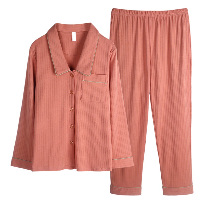 2023 nuevos pijamas de las mujeres de primavera y otoño 100% algodón de manga larga primavera cardigan desgaste del hogar traje de dos piezas de las mujeres