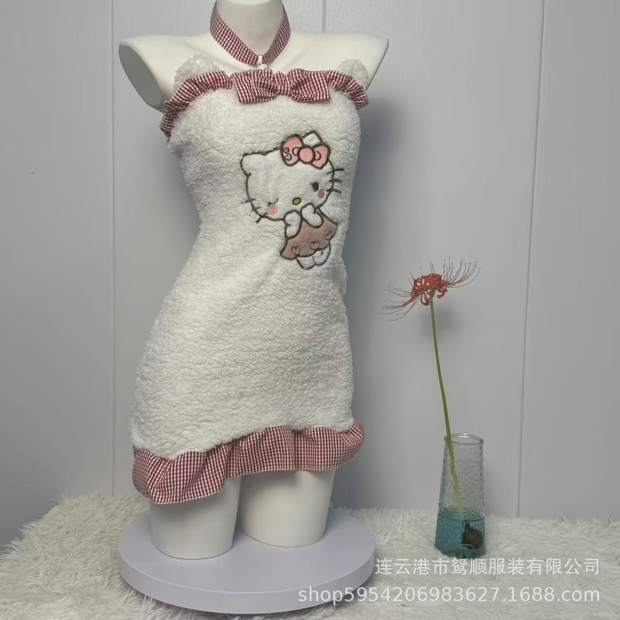 2930 [KT 고양이] 화이트 [목걸이+팔찌+잠옷]