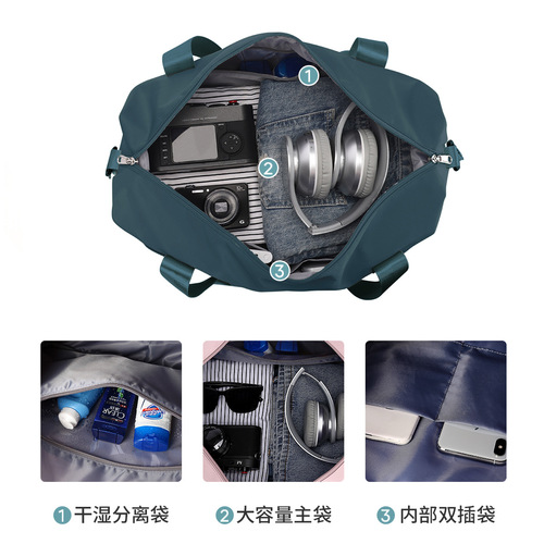 Large Capacity Fitness Bag Women's Foldable Storage Bag Short Trip Business Trip Carry-on Bag Handbag Expandable Travel Bag for Postpartum