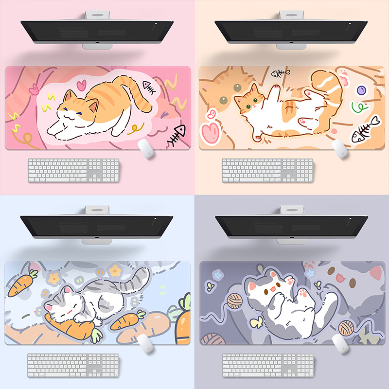 鼠标垫超大号可爱猫咪办公桌垫学生宿舍电脑键盘垫女生加厚鼠标垫