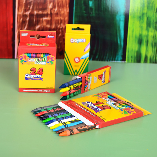 Wholesale Oil Pastels Children's Safe Non-toxic Kindergarten Scribble Colorful Stick 12 Colors 24 Colors Wax Crayon Set 