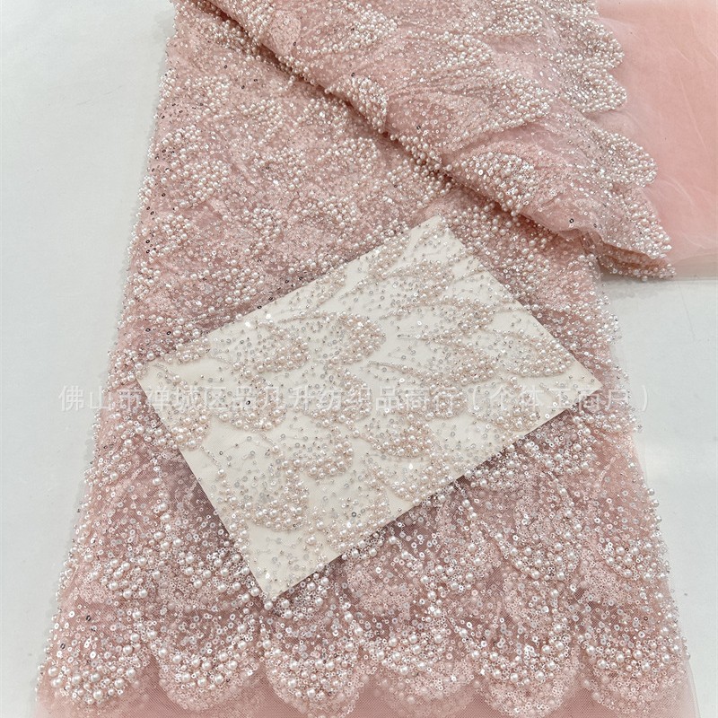 Tejido de cuentas industria pesada BEADS LACE Europa América Medio Oriente África Moda vestido de tela de cena Tejido de cuentas