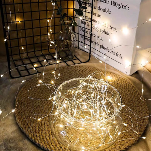 Cross-border LED copper wire light string remote USB waterproof battery box Christmas holiday decoration lights flashing small colorful lights