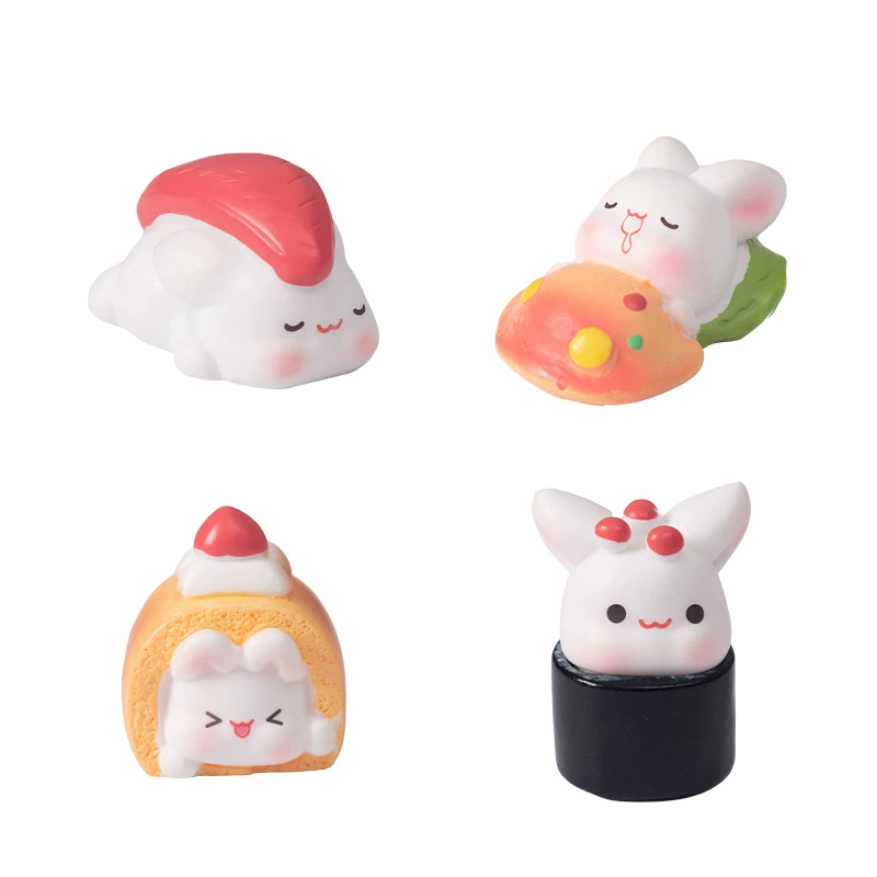 Микро-пейзаж, милый cartoon кролик, настольная Resin-декорация, ногтевая décoration, домашний декор