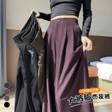 裤女2025年秋季新款高腰压褶大裤脚