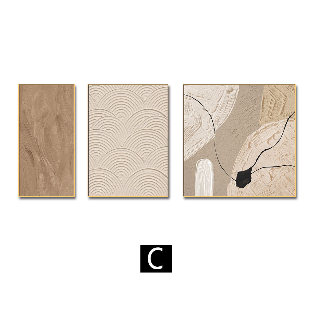 Sala de estar Sofá Fondo pared Pintura decorativa Pintura triple Colgante Pintura de diamantes estrella de cuero Estilo crema Pintura abstracta