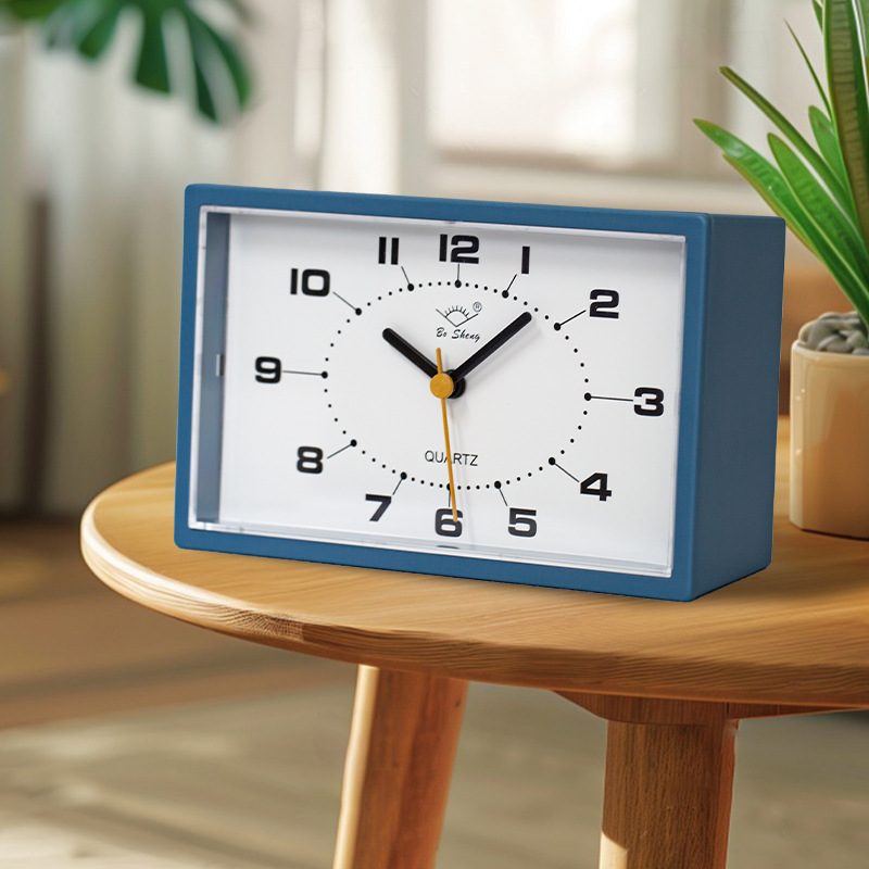 Reloj de escritorio despertador simple reloj de sala de estar reloj de asiento de plástico europeo silencioso dormitorio reloj de escritorio creativo reloj de niños reloj de péndulo image 5