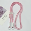 Adjustable long rope-pink white knot