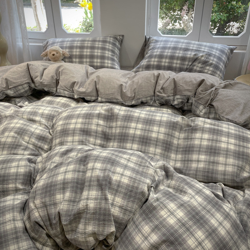 2024 nuevo traje de cuatro piezas de algodón de nube suave y ceroso sin impresión de algodón lavado de viento de tres piezas