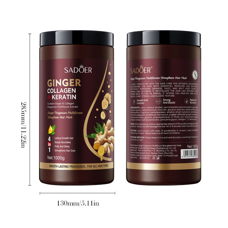 SADOER Ginger Ginseng Polygonum Multiflorum Strong Hair Mask Nourishing Hair Conditioner 1000g_voghion.com