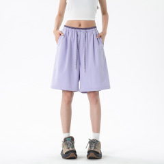 スポーツショーツ女性の 2025 新しい夏ドーパミン薄いアイスシルク速乾性作業服カジュアル 5 点パンツ