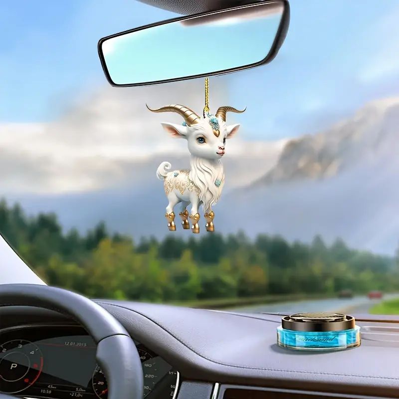 Nuevo encantador cross-border zodiacal oveja colgante de vacaciones acrílico plano automóvil nuevo colgante de mochila decoración
