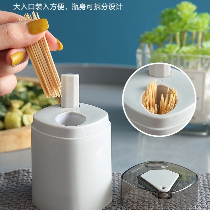 新型プラスチック製収納ポータブル家庭用個性派プッシュ式高級食卓リビング用つまようじ入れメーカー卸売小道具|undefined