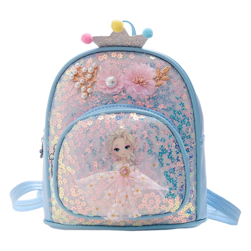 Kindergarten niños mochila mini pu princesa lentejuelas hombro mochila Niños Accesorios bolsa dibujos animados mochila al por mayor