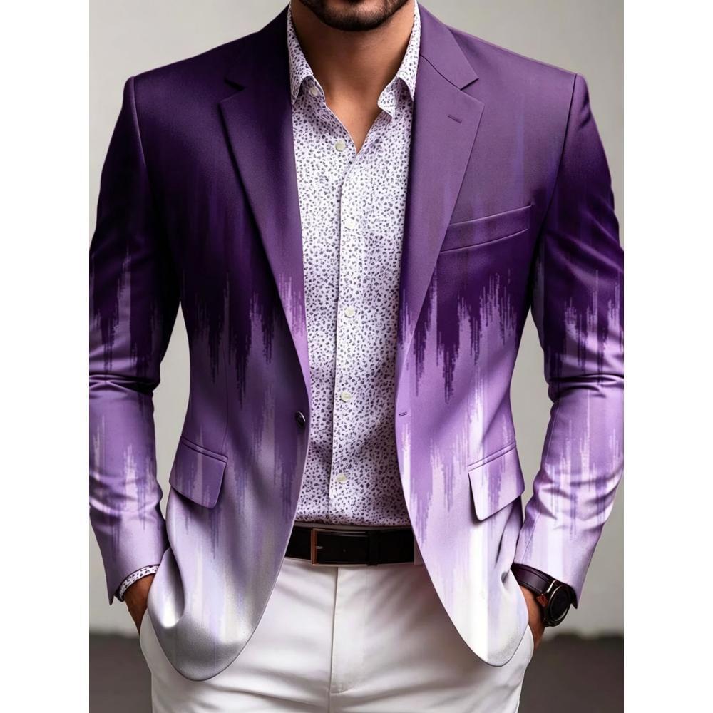 Hombres delgados trajes casuales impresión 3D clásica versátil primavera y otoño chaqueta de trajes transfronterizos Gran Bretaña spot