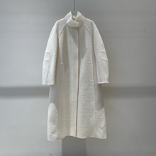 2025冬季新款女装气质简约显瘦立领长款羊毛大衣毛呢外套 234119